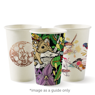 12oz Coffee Cups Art Series (80mm) Single Wall - BioPak