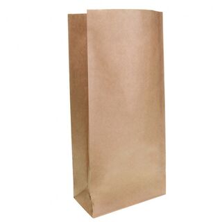 Brown Block Bottom Paper Bag No 4 Heavy Duty 185W x 445H (100mm gusset) - Emperor