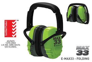 MAX 33' Collapsible Earmuff, Green/Grey - Esko