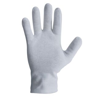 Cotton Interlock Gloves Hemmed Cuff Medium, White Pack 12 Pairs - Bastion