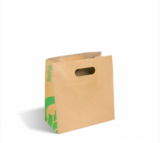 Small Die Cut Handle Paper Bags, Kraft - BioPak