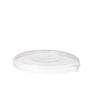 RPET 100% Lid, Flat, Fits 16/40oz Sugarcane Noodle Bowls, Clear - Detpak