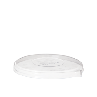 PLA Lid, Flat, Fits 16/40oz Sugarcane Noodle Bowls, Clear - Detpak