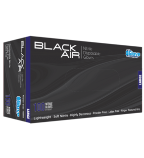 Nitrile Black Gloves PowderFree MEDIUM - Black Air