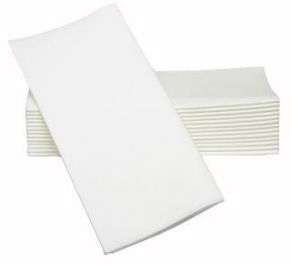 Linen Look Dinner Napkins 1/8 Fold White - Matthews