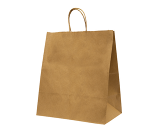 Brown Kraft with Twisted Handles Home Meal Delivery Bag, Medium