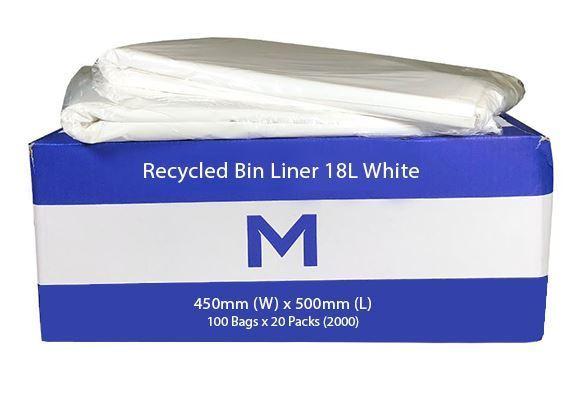 Office Bin Liner Small 18L White - Matthews