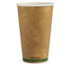 16oz Coffee Cups Kraft Green Stripe (90mm) Single Wall - BioPak