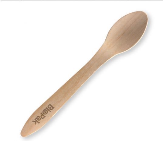 19cm Coated Spoon - FSC 100% - Wood - BioPak