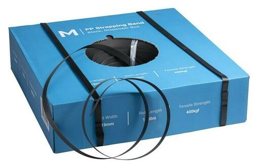 PP Hand Strapping Band - Black, 19mm x 1000m x 0.85mm, 400kgf - Matthews