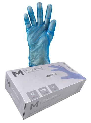Vinyl Gloves PowderFree Blue MEDIUM- Matthews