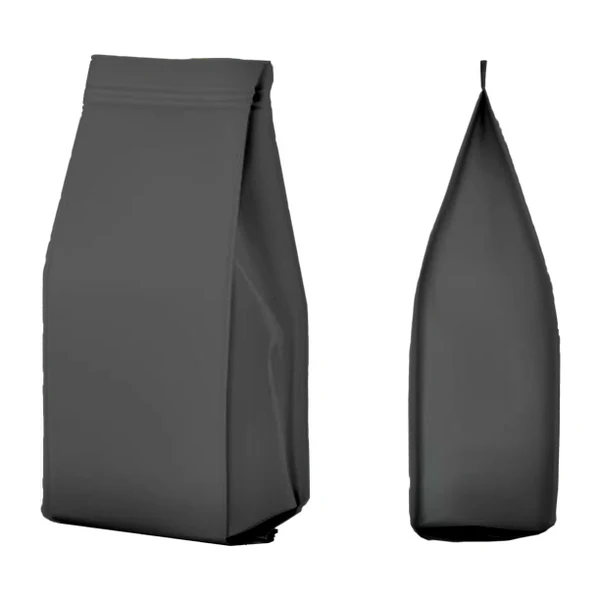 Coffee Valve Bag 1KG Side Gusset with Valve BLACK SHINY