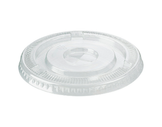HiKleer' P.E.T Cold Cup Lid Flat, with straw slot (suit 16oz & 20oz) - Castaway