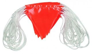 Good2Glow Bunting Cord 45 Flags, Hi Vis Orange, 30m - Esko