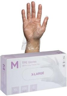 TPE Powder Free Gloves - Clear LARGE/X-LARGE - Matthews