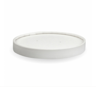 430-950ml (12-32oz) BioBowl Paper Lid, White - BioPak