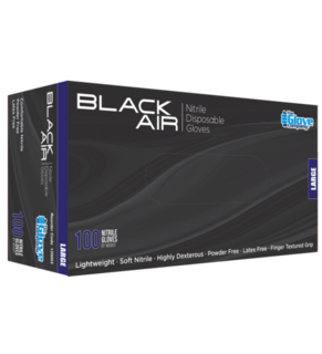 Nitrile Black Gloves PowderFree SMALL - Black Air