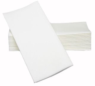 Airlaid Dinner Napkins 1/8 Fold - White, 400mm x 400mm, 1 Ply - Matthews